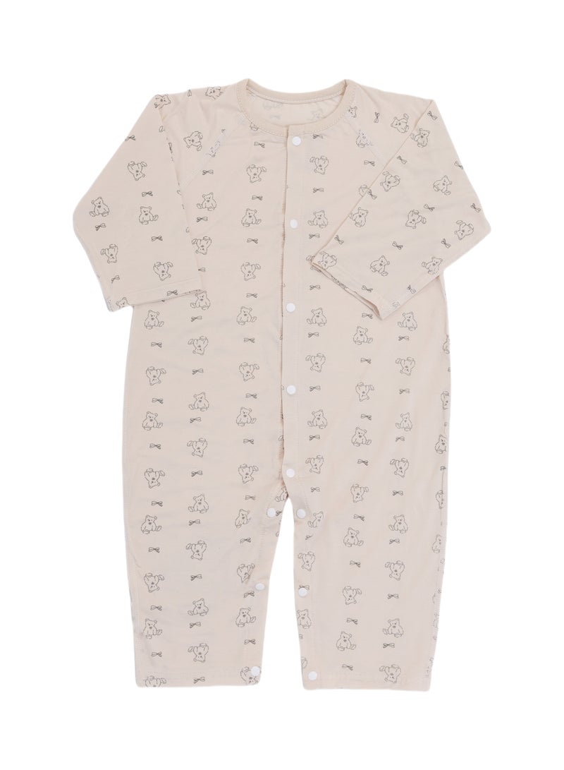 Baby Romper - Lyocell Blend Half Sleeve & Knee-Length Bodysuit, Front Snap Closure, Breathable for AC Weather - For 6–24 Months  - Image 2