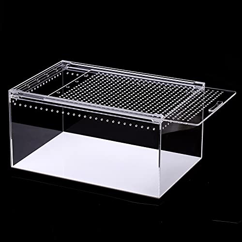 NANEEZOO Magnetic Acrylic Large Enclosure 2.5 Gallon 12 x 8 x 6 Inch Reptile Breeding Box Terrarium Cage for Insect Tarantulas Amphibians Caterpillars Snail Clear Acrylic Reptile Feeding Box - Image 2