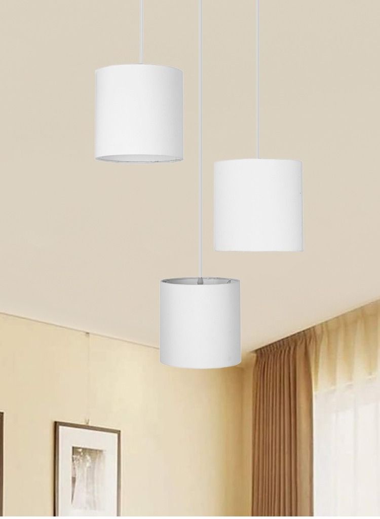El Rawda Lighting Regata Triple Ceiling Lamp | modern decorative LED E27 pendant light ceiling lamp hanging | suitable for any room | Color: White | Size: 70x43 cm - Image 1