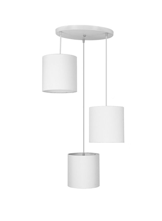 El Rawda Lighting Regata Triple Ceiling Lamp | modern decorative LED E27 pendant light ceiling lamp hanging | suitable for any room | Color: White | Size: 70x43 cm - Image 2