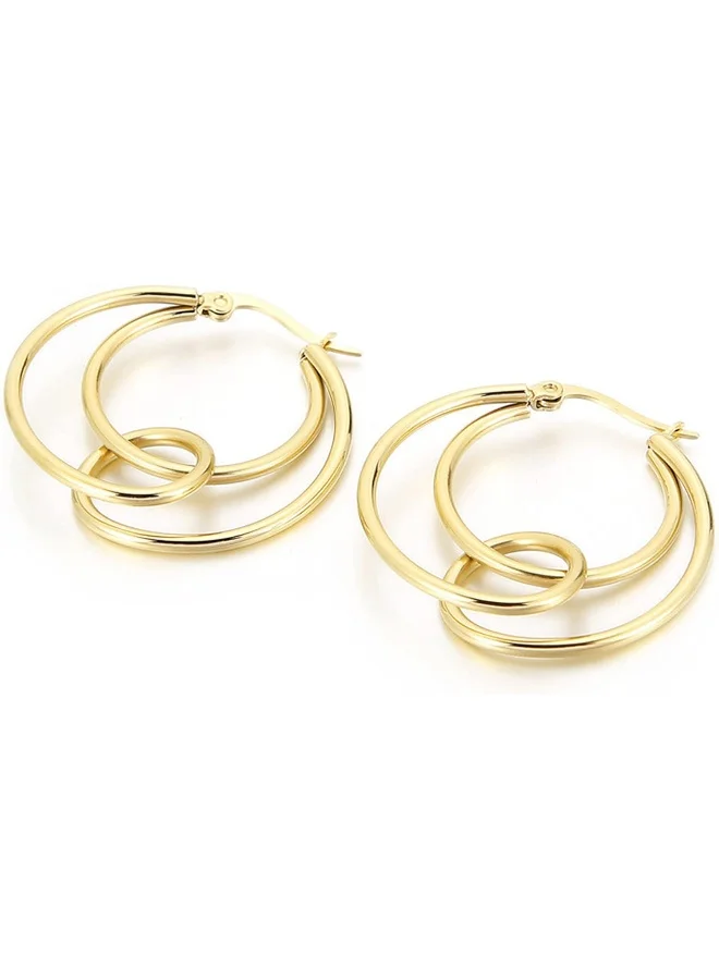 Lee Cooper Lee Cooper Women's Stainless Steel Gold Plating Earrings - LC.E.01091.110