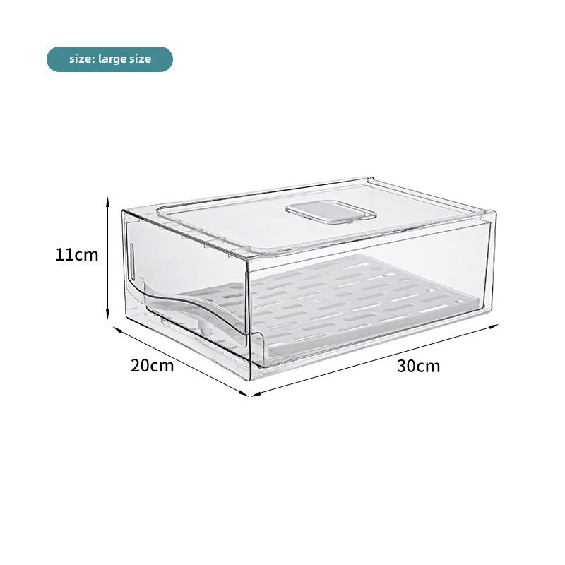 Kitchen Refrigerator Storage Box Drawer Type Fresh-keeping Box Food Grade Egg Meat Food Freezing Storage Box(Large) - Image 1