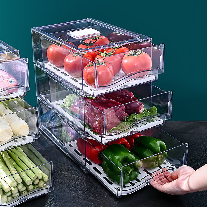 Kitchen Refrigerator Storage Box Drawer Type Fresh-keeping Box Food Grade Egg Meat Food Freezing Storage Box(Large) - Image 2