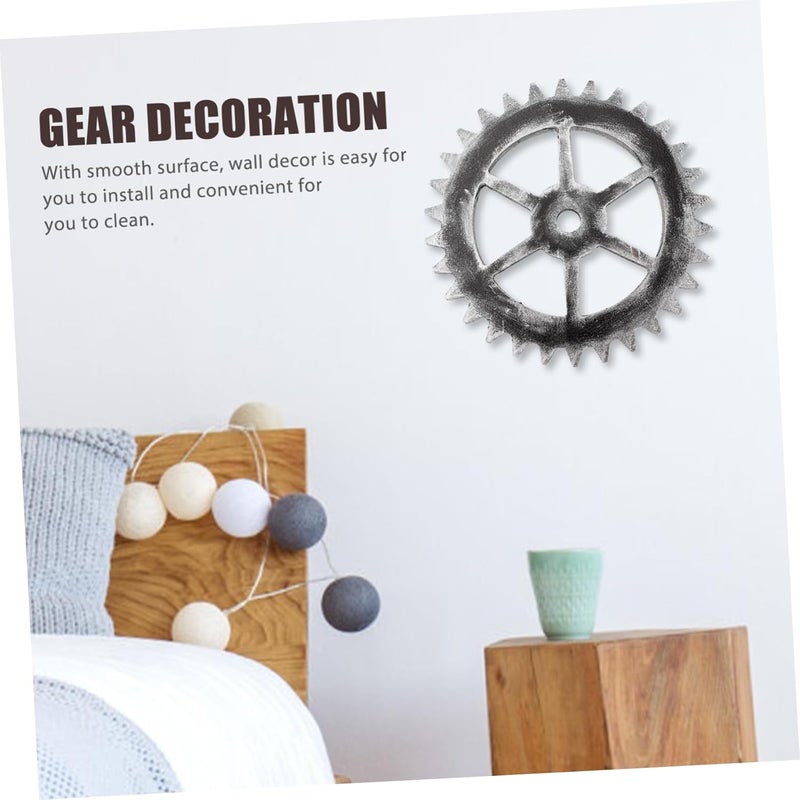 ABOOFAN Retro Industrial Wall Decor Wooden Gear Art Boho Hanging Decor for Home - Image 2