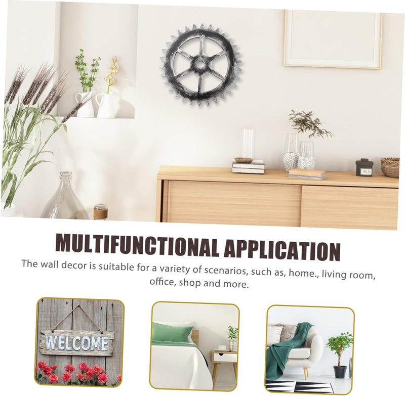 ABOOFAN Retro Industrial Wall Decor Wooden Gear Art Boho Hanging Decor for Home - Image 5