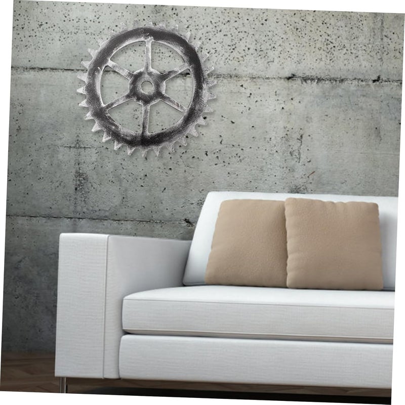ABOOFAN Retro Industrial Wall Decor Wooden Gear Art Boho Hanging Decor for Home - Image 4