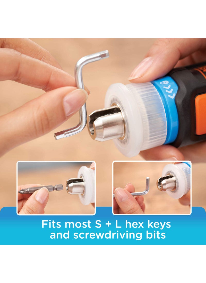 Beyond beyond by BLACK+DECKER 4V MAX Cordless Screwdriver, Hex, L-Shaped, 2-Inch Assorted Bits (BCRTA601APB) , Orange  - Image 3
