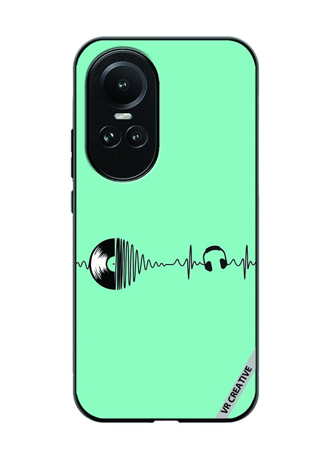 VR CREATIVE Protective Case Cover For Oppo Reno 10 Music Beats Design Multicolour - Image 1