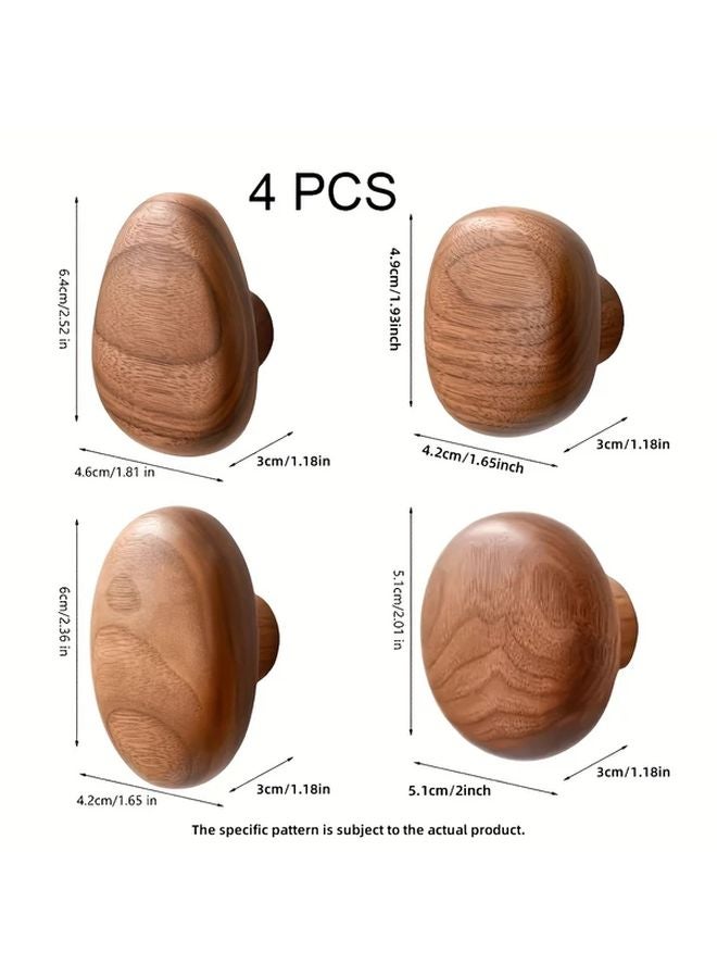 Nordic Creative Pebble Design Cabinet Door Handles Beech Color 4pcs Set - Image 3