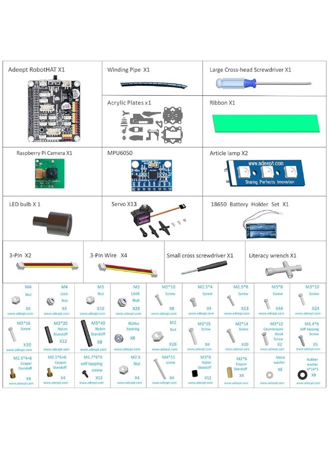 Adeept DarkPaw Bionic Quadruped Spider Robot Kit Compatible with Raspberry Pi 4 3 Model B+/B, STEM Crawling Robot, OpenCV, Self-stabilizing Based on MPU6050 Gyro Sensor, RPi Robot with PDF Manual - Image 4