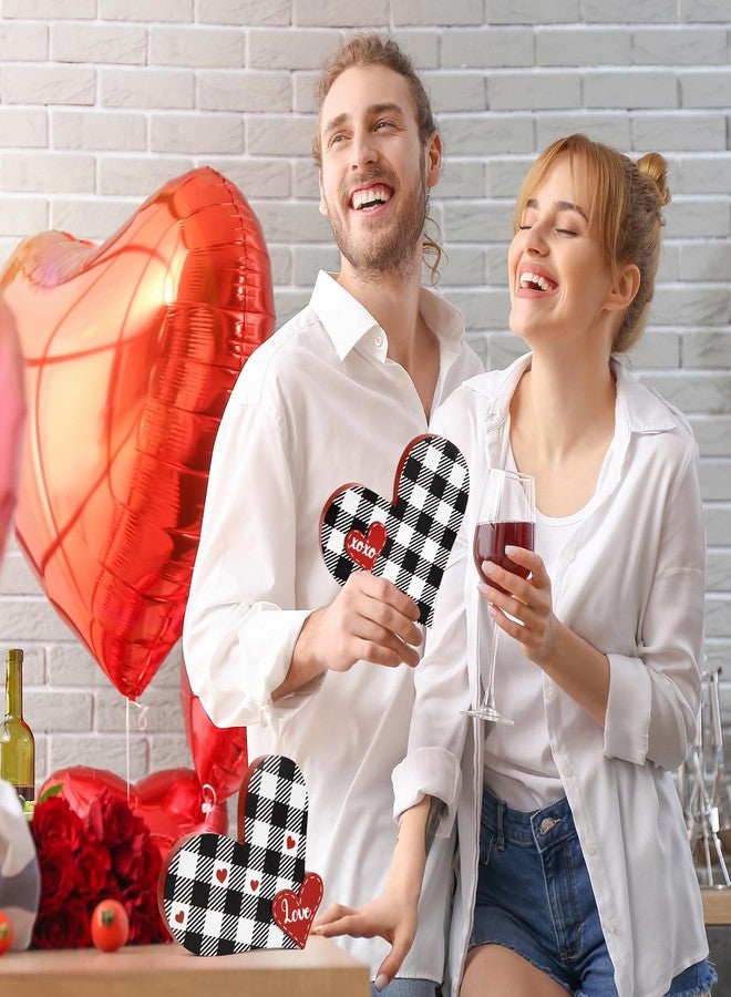 لوحة خشبية حمراء على شكل قلب من Sereliy، قطعتان، لتزيين طاولة عيد الحب. - Image 5