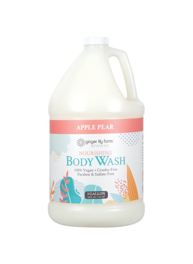 ginger lily farms - Ginger Lily Farms Botanicals Nourishing Body Wash, 100% Vegan & Cruelty-Free, Apple Pear Scent, 1 Gallon Refill (128 fl oz) - Image 1