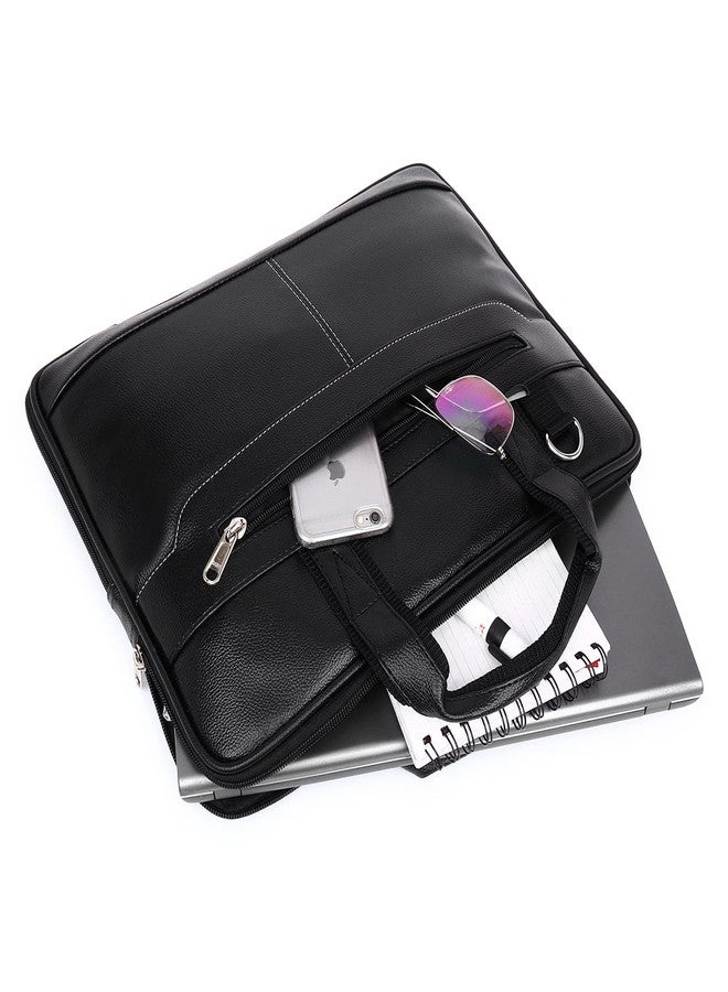 digNity Men's Black Synthetic Leather Briefcase Best Laptop Messenger Bag Satchel for Men (Black) - Image 4