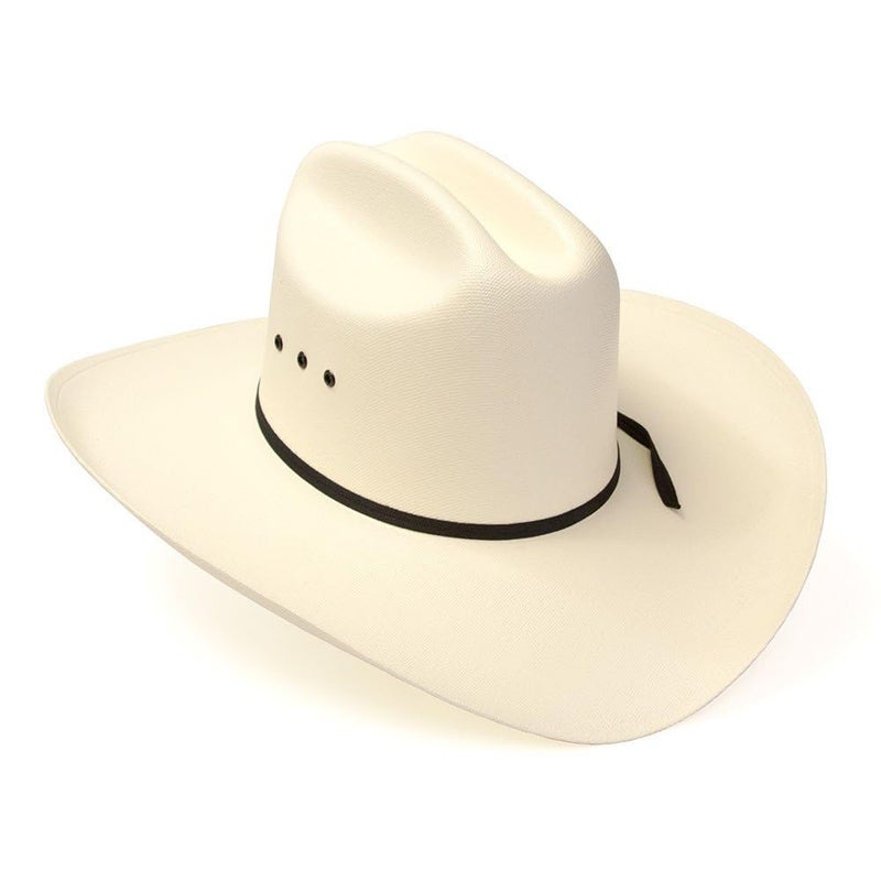 Western Express Natural Straw Cowboy Hat - Cattleman Style with Black Band | Cowboy & Cowgirl Hats for Men & Women (US, Alpha, Small, Medium, Off-White) - Image 2