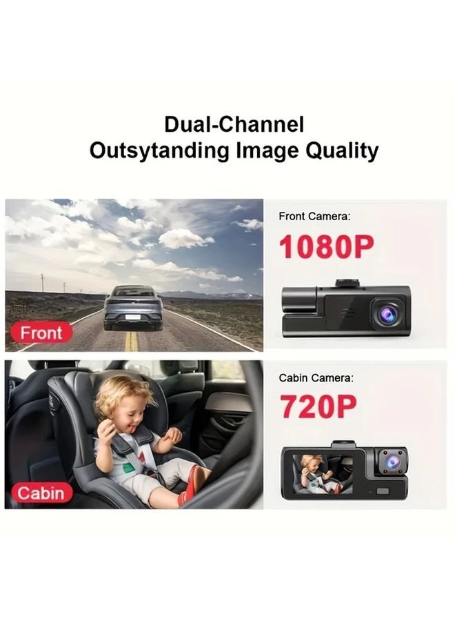 1080P Dual Lens Dash Cam With 32GB TF Card Night Vision Loop Recording Motion Detection - Image 5