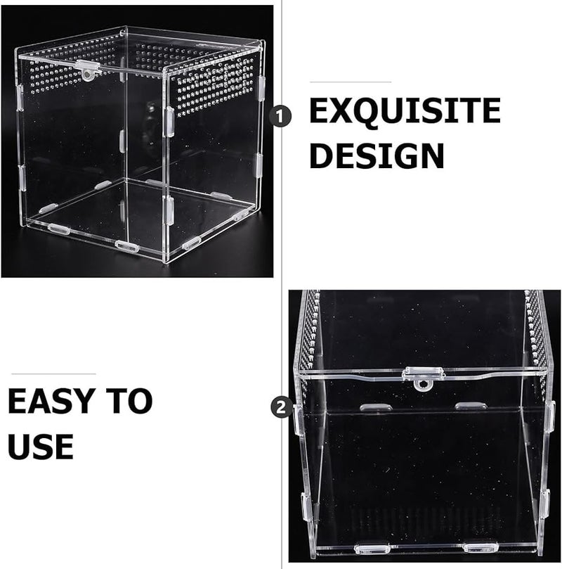 صندوق تغذية الزواحف الشفاف من الأكريليك للعناكب وأبو بريص والثعابين - Image 5