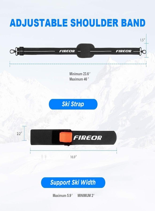 FIREOR Ski Carrier Strap Kit, Snowboard, Pole & Boot Carry Sling Band, Adjustable Cushioned Shoulder Cross Back Band for Family, Men, Women & Kids, Skiing Gear Accessories, Multi Color, Nylon Material - Image 4