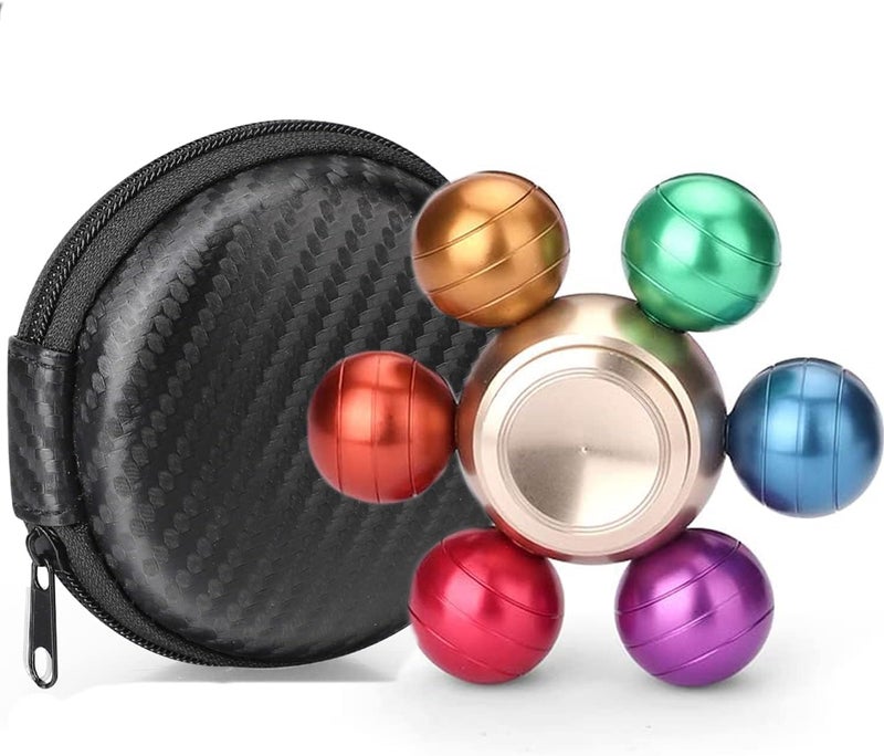 LNCOJOLM Rainbow Fidget Spinner Ball Metal Fidget Toy for Kids Adults Finger Hand Spinner Spinning Fingertip Top Focus Toy for Stress Anxiety Relief Reducer Birthday Party Favor for Boy Girl - Image 3