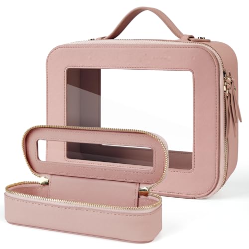 FASAOH Clear Makeup Bag with Mini Cosmetic BagsTravel Toiletry Bag for WomenPortable Cosmetic Bag Case Transparent Waterproof Cosmetic Organizer Storage Bag for Women Men - Image 1