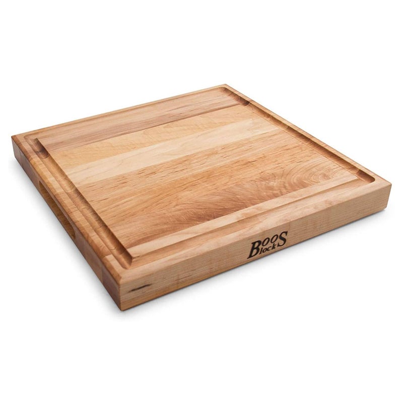 John Boos Boos Block CB Series Large Reversible Wood Cutting Board with Juice Groove 175Inch Thickness 15 x 15 x 1 34 Maple
