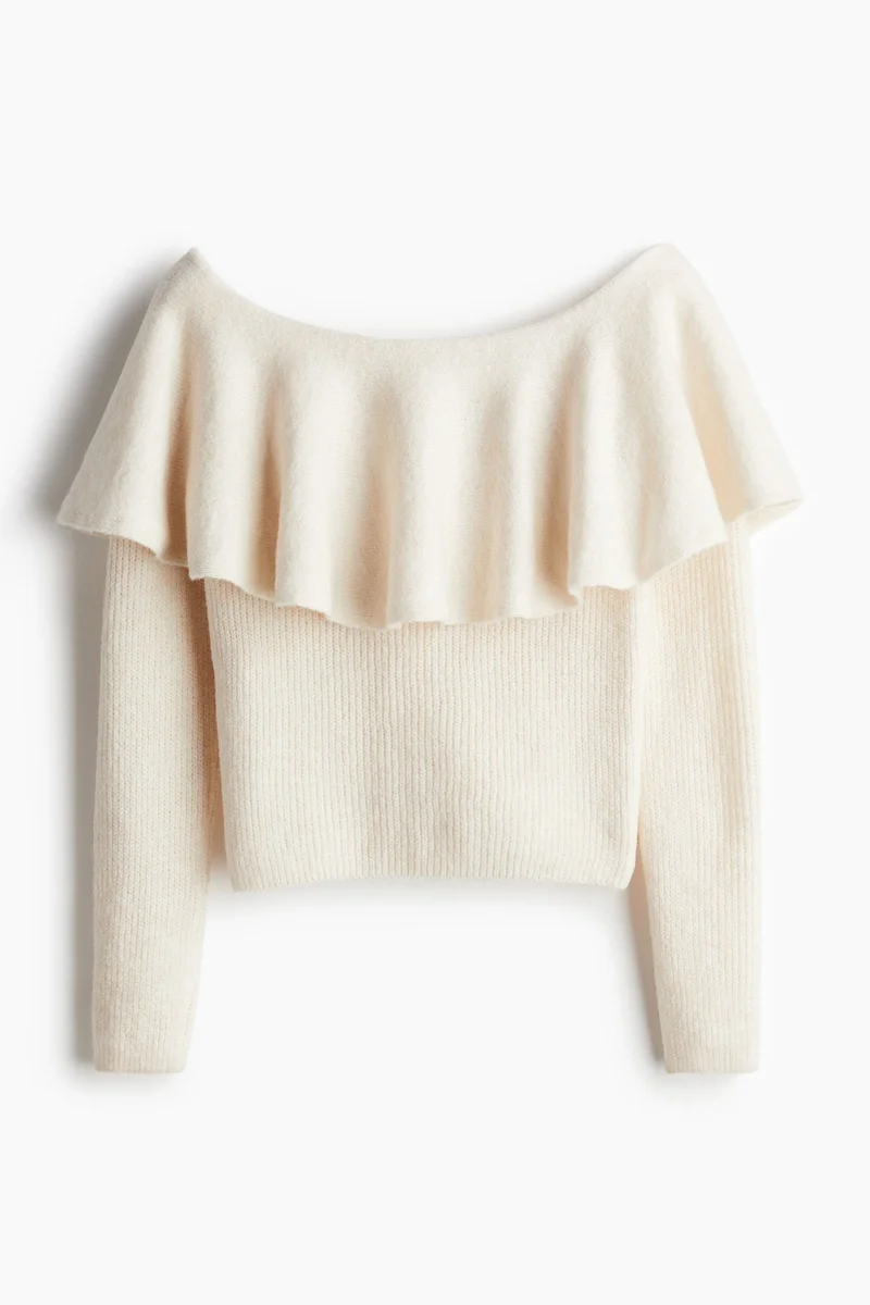 H&M Flounced Off-The-Shoulder Jumper