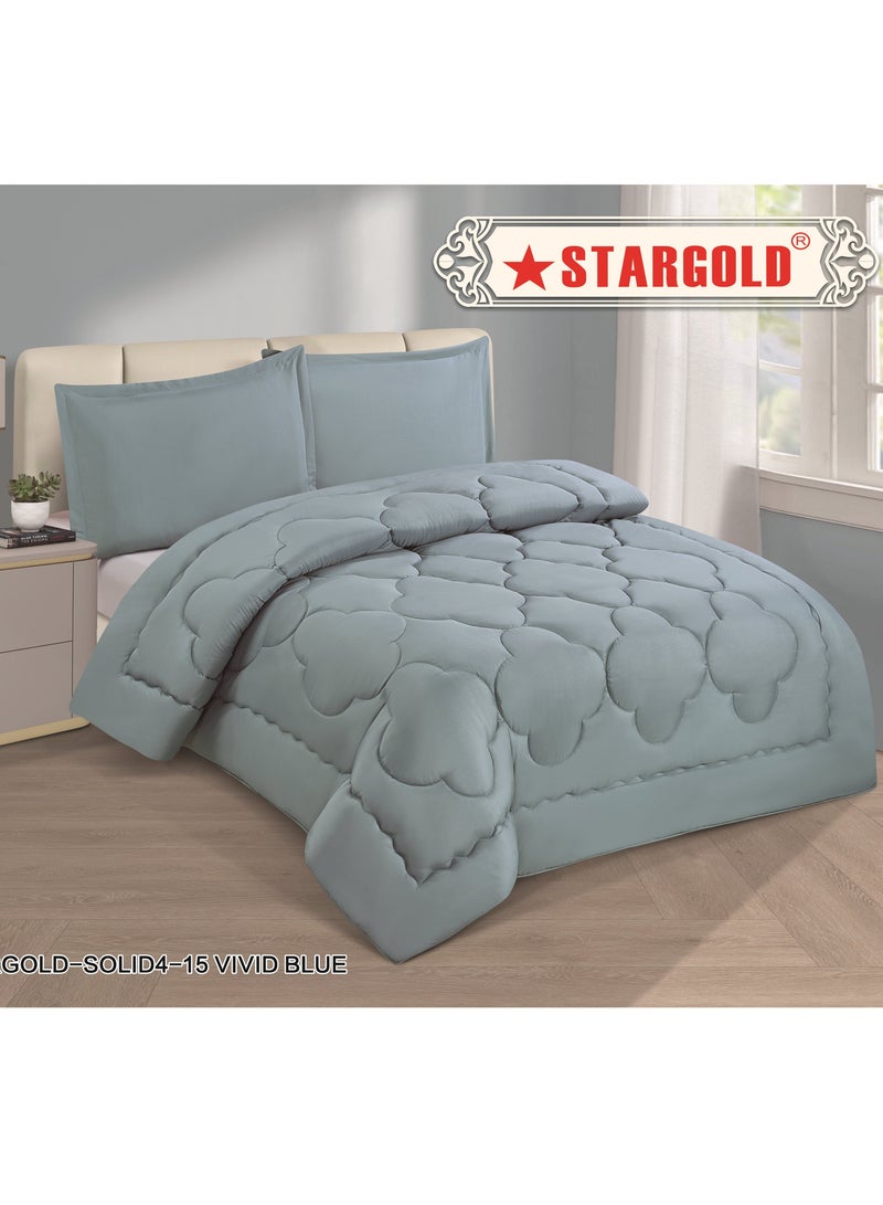 Stargold Microfiber Solid Comforter 4 Pieces Set Fitted Sheet, Pillow Sham Comforter 170X230 CM  - Image 2