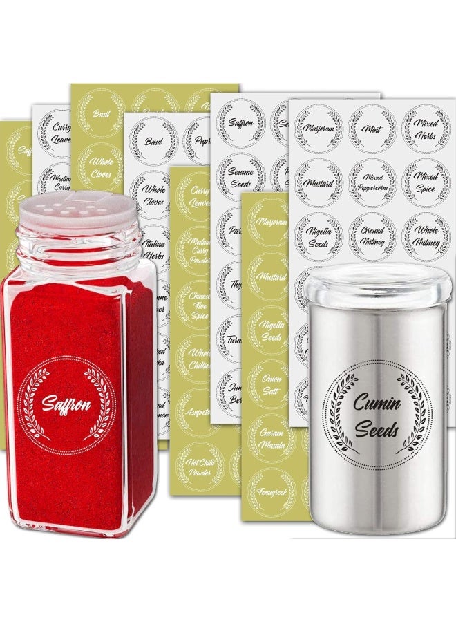 Premify White & Black Spice Labels Preprinted, 144 Waterproof Spice Labels Stickers for Kitchen Organization Label Stickers for Spice Jars, Mason Jars, Containers, Herb Labels - Image 2