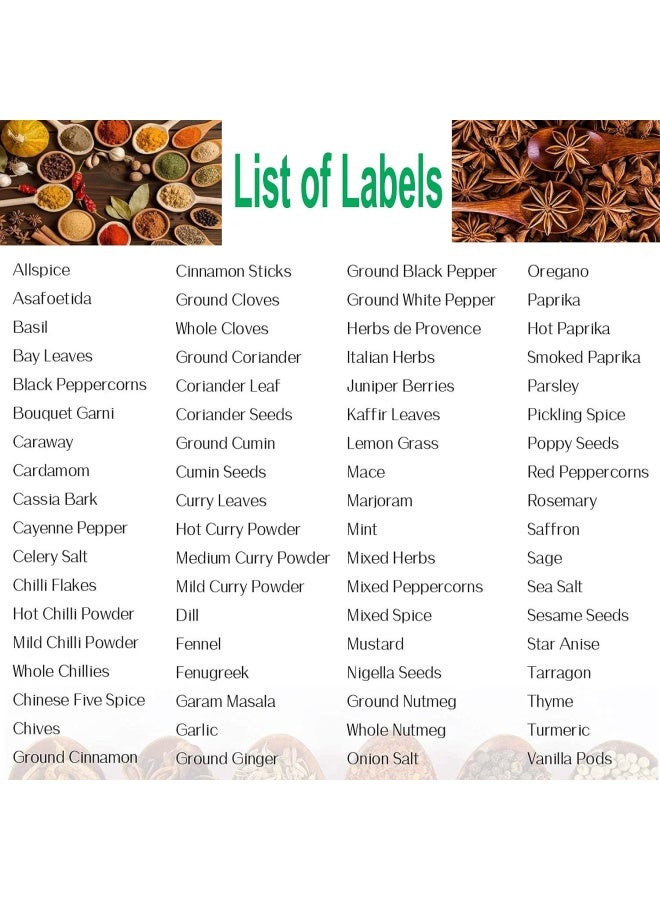 Premify White & Black Spice Labels Preprinted, 144 Waterproof Spice Labels Stickers for Kitchen Organization Label Stickers for Spice Jars, Mason Jars, Containers, Herb Labels - Image 4