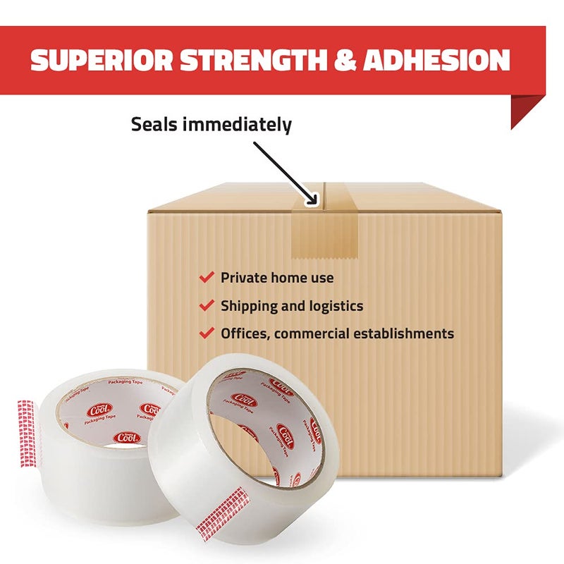 Simply Cool Packing Tape 18 Rolls, Clear Heavy Duty Shipping & Packaging Tape for Boxes, Moving, Mailing & Storage â€“ Strong, 1.88â€ Wide x 60 Yards Per Roll, 1080 Yards Total - Image 4