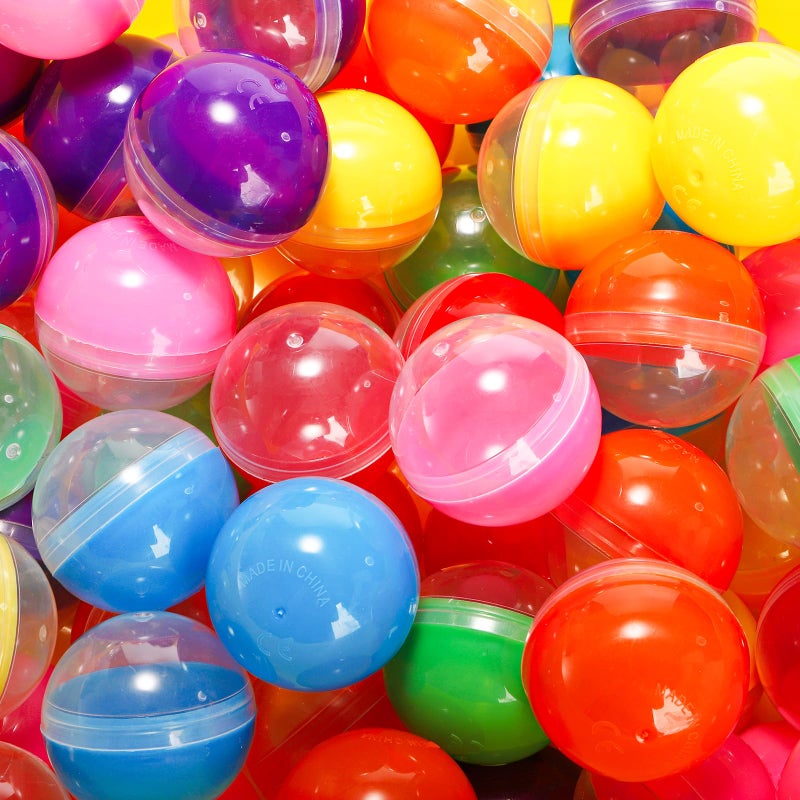 Noamus 140pcs Gumball Vending Machine Capsules 2 Inch Empty Round Plastic Containers Clearcolored Toy Bulk Balls Supplies for Prize Easter Party Favor Surprise Stuffer DIY Craft7 Colors - Image 3