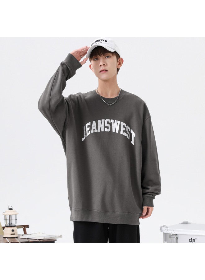 Jeanswest Youth Hoodie Men's High School Student Top Loose Round Neck Sweatshirt Men's Casual Long Sleeve Hoodies For Spring And Autumn - Image 3