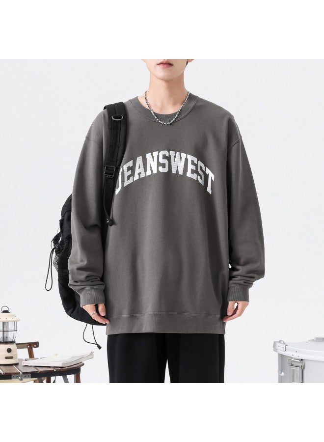 Jeanswest Youth Hoodie Men's High School Student Top Loose Round Neck Sweatshirt Men's Casual Long Sleeve Hoodies For Spring And Autumn - Image 2