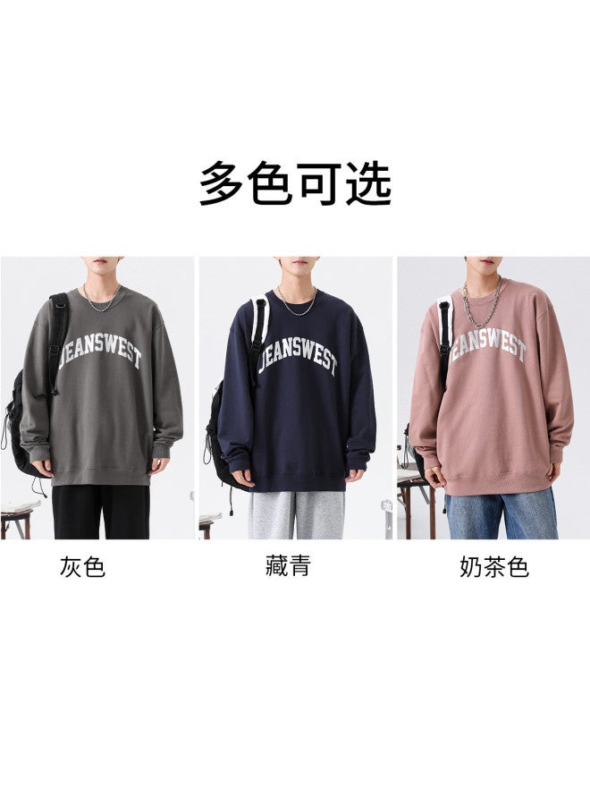 Jeanswest Youth Hoodie Men's High School Student Top Loose Round Neck Sweatshirt Men's Casual Long Sleeve Hoodies For Spring And Autumn - Image 4
