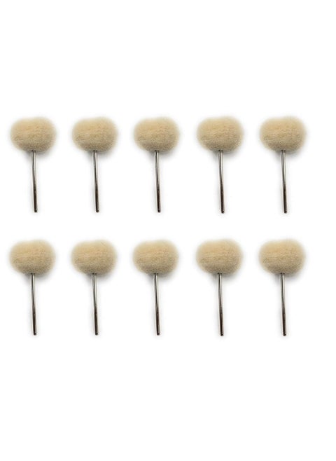 Fozti Mounted Felt Buff Cotton Wool 10pcs for PolishingBuffingCleaning for Dremel Rotary Tool Micro Hand Motor Polishing Motor for Jewellery Making Watchmaking Model Making Hobby Craft