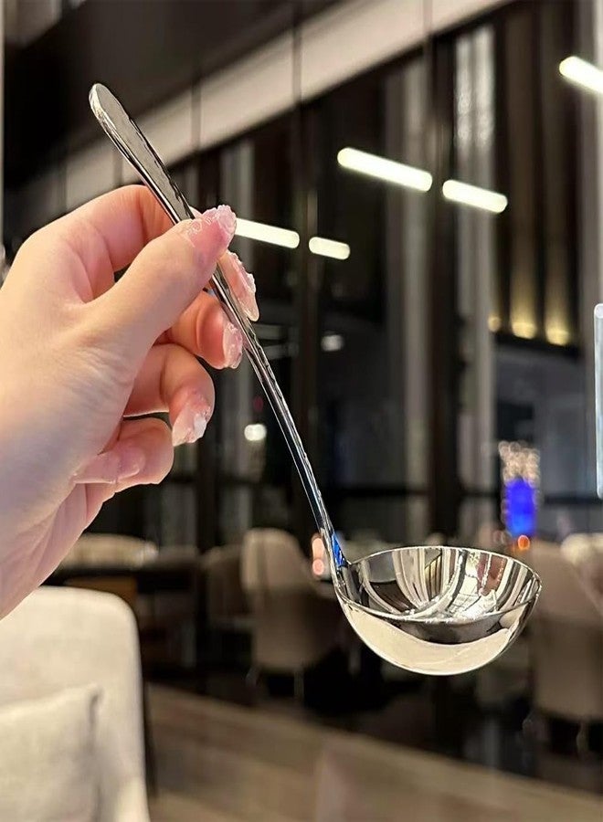 ZDFQly 7.08 Inch Small Ladle, Premium 18/10 Stainless Steel, Hammered Gravy Ladle for Serving Soup, Sauces, Gravies, Silver - Image 3