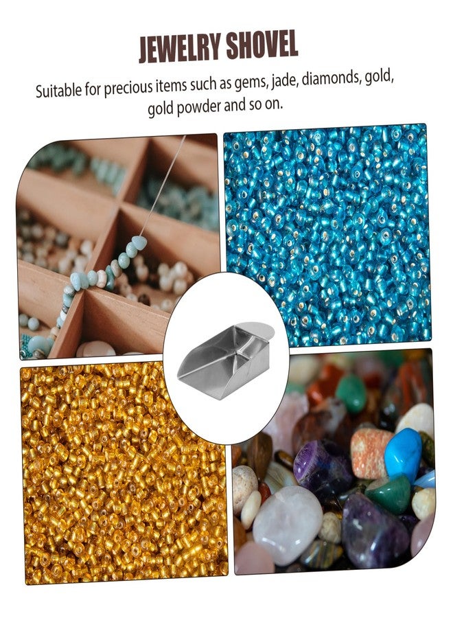 SUPVOX 2Pcs Earless Steel Shovel Bead Scoop Tool for Jewelry Making Gem and Gold Powder Sorting Mini Gemstone Spade - Image 2