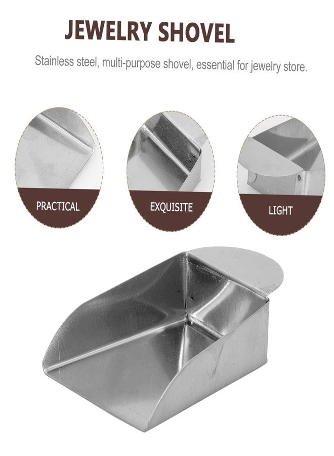 SUPVOX 2Pcs Earless Steel Shovel Bead Scoop Tool for Jewelry Making Gem and Gold Powder Sorting Mini Gemstone Spade - Image 5