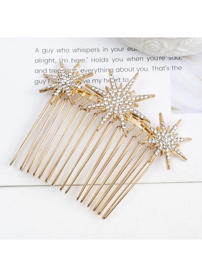 Beaupretty - Beaupretty Snowflake Rhinestone Clips for Bridal Hair Decor - Silver Metal Hair Combs for Wedding - Image 1