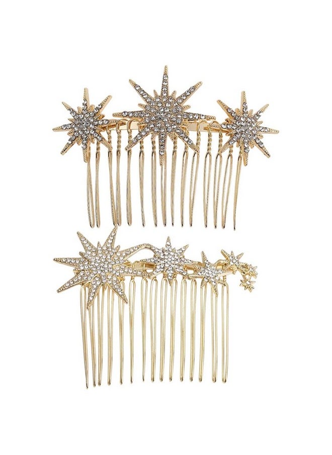 Beaupretty - Beaupretty Snowflake Rhinestone Clips for Bridal Hair Decor - Silver Metal Hair Combs for Wedding - Image 1