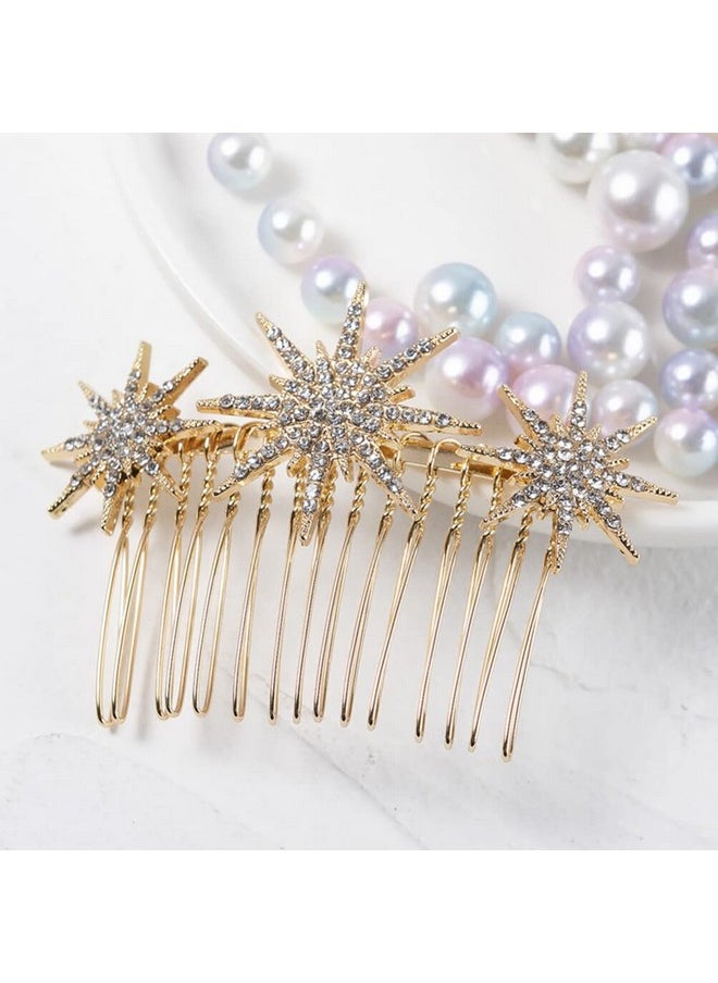 Beaupretty - Beaupretty Snowflake Rhinestone Clips for Bridal Hair Decor - Silver Metal Hair Combs for Wedding - Image 1