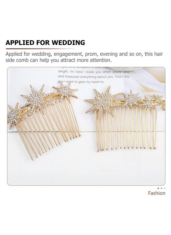 Beaupretty - Beaupretty Snowflake Rhinestone Clips for Bridal Hair Decor - Silver Metal Hair Combs for Wedding - Image 1