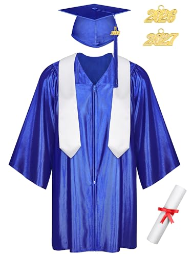 SOMSOC 7 Pieces Preschool Kindergarten Graduation Gown Cap Sash Set with 2026 2027 Tassel Charms Certificate for Toddler - Image 1