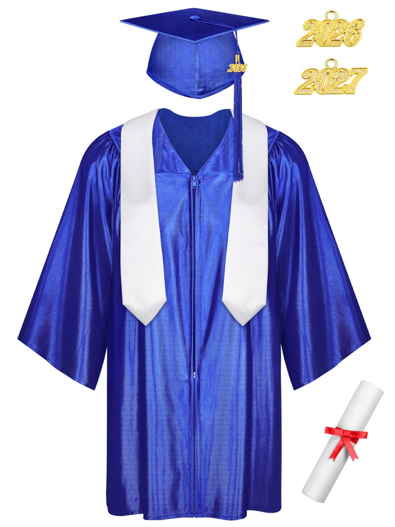 SOMSOC 7 Pieces Preschool Kindergarten Graduation Gown Cap Sash Set with 2026 2027 Tassel Charms Certificate for Toddler - Image 2