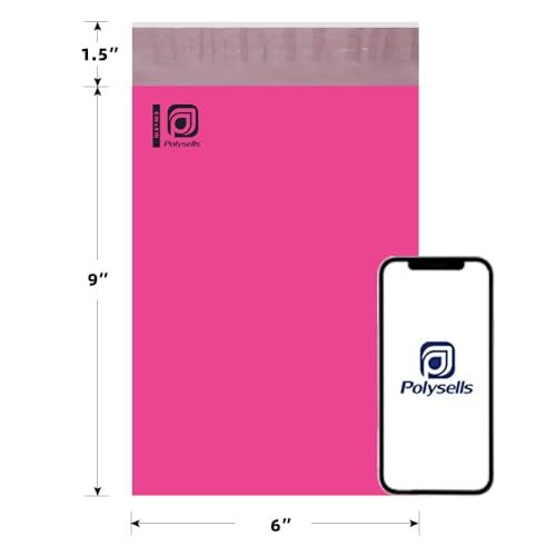POLYSELLS 200 pcs 6x9 Inches Pink Poly Mailers Shipping Envelopes, Strong Adhesive Sealing, Waterproof, and Tear-resistant Postal Mailing Bags for Small Business, Clothes, Non-Fragile Items - Image 2