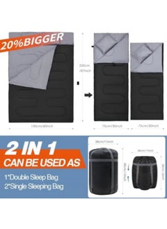 GGEROU Adult Kids Camping Sleeping Bag, Lightweight Portable Sleeping Bags Backpacking Indoor and Outdoor for Hiking Traveling with Storage Bag 10-25℃ 220x150cm  - Image 2