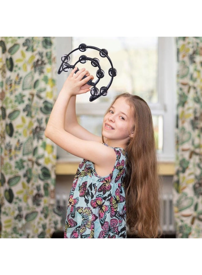 Helweet Tambourine, Half Moon Hand Tambourine, Half Moon Shape Bell Ring, Half Moon Tambourine, Double Row Jingles Tambourine, Half Moon Tambourine, for Dance Party Games Church Singing Accompaniment - Image 5