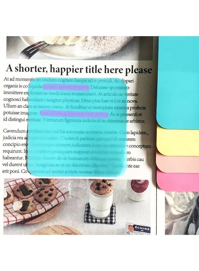 Generic Transparent Waterproof Sticky Notes 4.5x4.5cm 320 Sheets, Colorful Clear Translucent Sticky Notes Self-Adhesive Notes, Clear Sticky Notes Office Supplies Suitable for Reading Annotate Home Office School - Image 4
