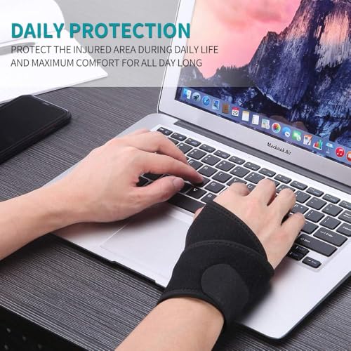 Leeonz Adjustable Left Hand Wrist Brace | Wrist Support Wrap for Gym, Fitness, Carpal Tunnel, Arthritis & Tendon Pain Relief | Breathable Hand Support for Left Wrist (Black) - Image 5