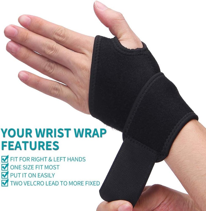Leeonz Adjustable Left Hand Wrist Brace | Wrist Support Wrap for Gym, Fitness, Carpal Tunnel, Arthritis & Tendon Pain Relief | Breathable Hand Support for Left Wrist (Black) - Image 3