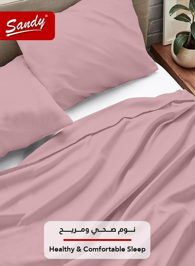 ساندي طقم شرشف سرير ساندي فاخر بجودة الفنادق مع أغطية وسادة، طقم من 3 قطع، شديد النعومة وجيد التهوية وبارد, مقاس دبل مفرد ونص 243 × 205 سم, نود - Image 5